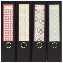 Designed labels for spine pocket files - theme “Pattern 005” - for large standard A4 files, an original by File Art and a-m-w-shop