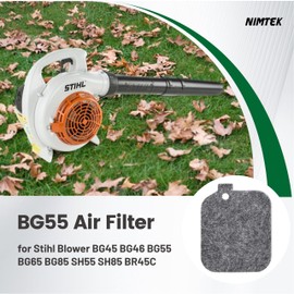 NIMTEK 2 Pack Air Filter with Fuel Filter Spark Plug Primer Bulb Tune up Kit for Stihl Blower BG45 BG46 BG55 BG65 BG85 SH55 SH85 BR45C Replaces 4229 120 1800