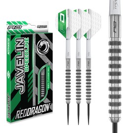 RED DRAGON Javelin Speedline 24g Premium Tungsten Steeltip Darts Set with Dart Flights and Dart Shafts (Stems)