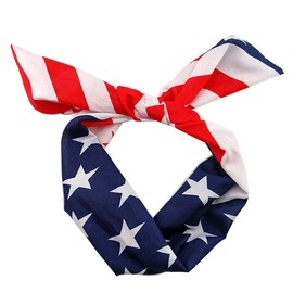 ZCYYYS Women Flag Headband Patriotic Elastic Headband 4th of July Hair Band Star Stripe Headbands Rabbit Ear American Flag Hair Accessories TSFD34 (Adjustable Style 85cm, One Size)