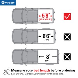 Tyger Auto T1 Soft Roll Up Truck Bed Tonneau Cover Compatible with 2004-2006 Chevy Silverado / GMC Sierra 1500 | 2007 Classic ONLY | Fleetside 5'8" Bed (69") | TG-BC1C9008, Black