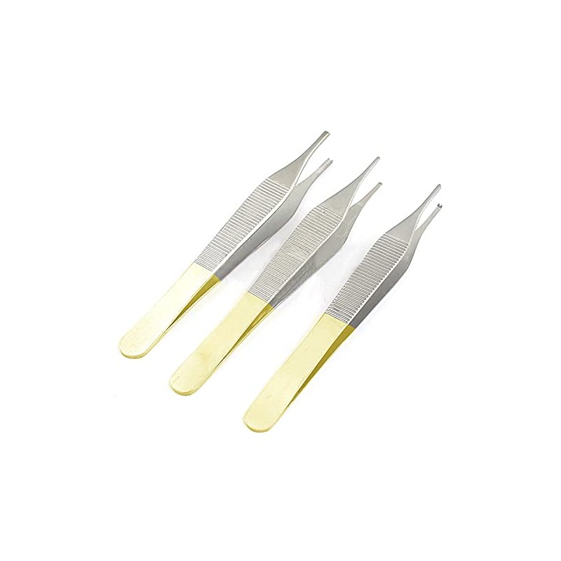 TeckMed Set of 3 TC Adson Plastic Surgery Forceps 4.75"
