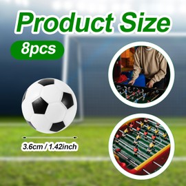 XIHIRCD 8PCS Foosball Balls Replacement Parts, 1.42 Inch Table Soccer Foosballs Table Balls Mini Small Soccer Balls Decor Accessories for Football Game Kids Adults Parties Clubs