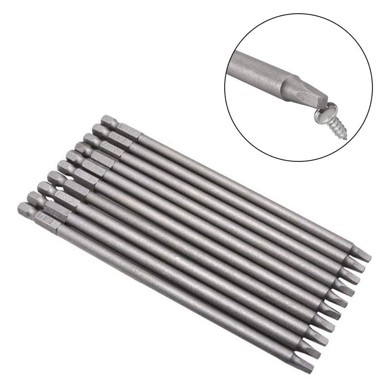 Bestgle 10pcs 1/4 Inch Shank 150mm Long Magnetic Square Head