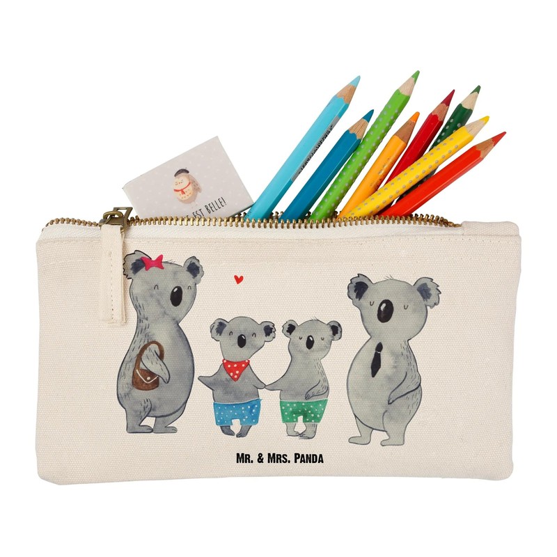 Mr. & Mrs. Panda Koala Family Two Make-Up Bag, White,
