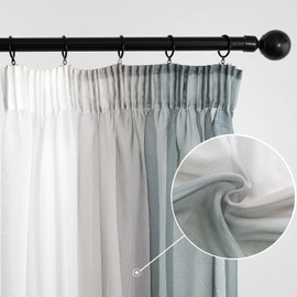 MIULEE Curtain Curtains Grey Transparent Living Room Modern Curtain Two-Tone Sliding Curtains Bedroom Set of 2 140 x 145 cm