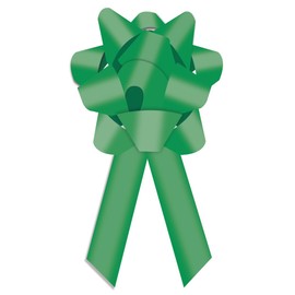 Large 3D Universal Celebration Bow - 18" x 34", Waterproof Vinyl, Suction Cup & Door Hook for Cars, Doors, and Events (Green)