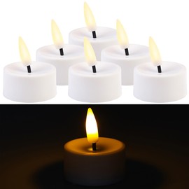 Britesta LED Kerzen mit Timer: 6er-Set LED-Teelichter mit nachgebildetem Docht und Timer (Teelichtkerzen, Teelichter Abschaltautomatik, Batterien)