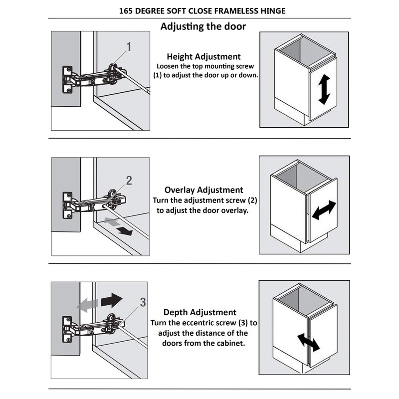 Berta (4 Pack) 165 Degree Lazy Susan Hinge, Framless, Clip