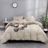 Bowavat Pom Pom Fringe Duvet Cover King Size,100% Washed Microfiber