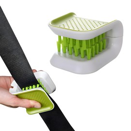 KVAEY Car Seat Belt Cleaning Brush, U-Shaped Auto Interior Washing Brush with Double-Sided Bristles, Closeable Safety Belt Bristle Scrubber Cutlery Cleaner Brush for Car Home