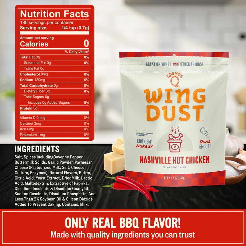 Kosmos Q Nashville Hot Chicken Seasoning Wing Dust, Savory &