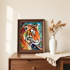 Diamond Painting Adults, Diamond Painting Pictures Tiger 5D Set for Adults and Children, Mosaic Making, 30 x 40 cm Diamond Painting Animals Flowers, Crystal Art for Home Decoration, Living Room
