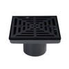 DEOKXZ 4-1/4 Inch Black Shower Drain Square, Base with Adjustable