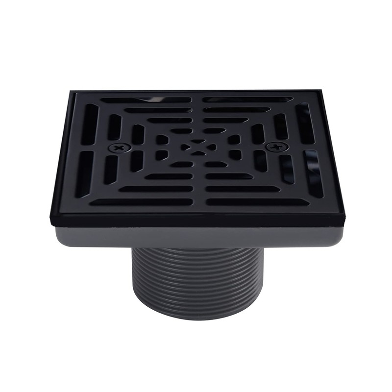DEOKXZ 4-1/4 Inch Black Shower Drain Square, Base with Adjustable