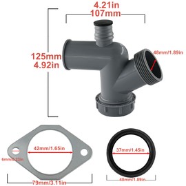 Garbage Disposal Drain Elbow Kit Compatible With Garbage Disposal 1-1/2 ",Garbage Disposal Drain Replacement Part, Includes Elbow, Flange, Gasket, Two Screws