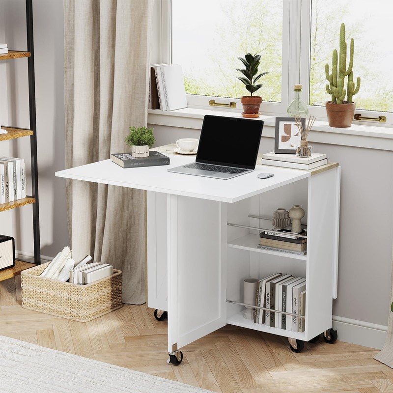 3imothrix Folding Dining Table, Versatile Foldable Kitchen Dinner Table with