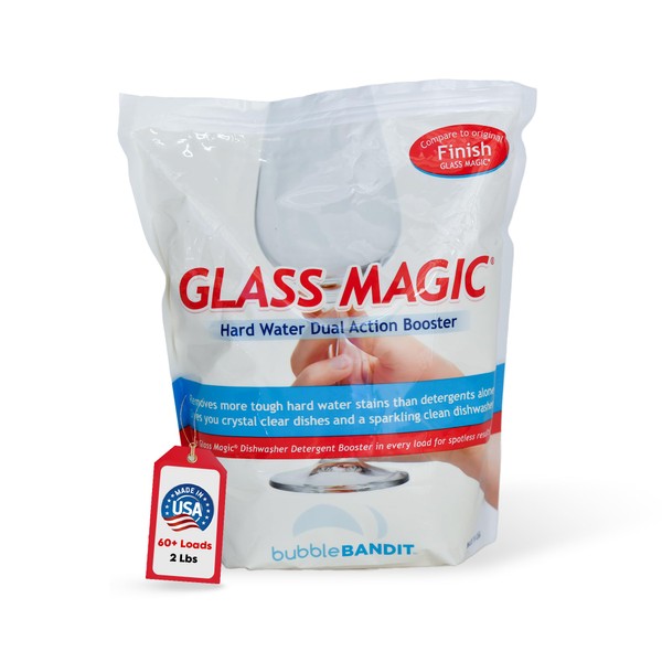 Glass Magic Dishwasher Powder Detergent Booster With Natural Phosphates-one bag (2 lbs.)