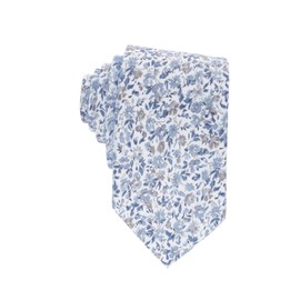 Xvbhaq Men's Ties, Blue White Flowers, Formal Tie, Cotton, Linen, for Office, Business, Wedding, Groom, Best Man, blue
