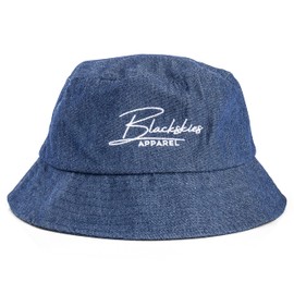 Blackskies® Eos Bucket Hat | Damen Herren Jeans Sonnenhut | Fischerhut aus Denimstoff Sommer Sommerhut für UrlaubDunkelblau Cap – Basecap Männer Frauen Unisex Streetwear Outdoor Freizeit