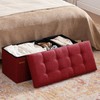 HAUSFRAU 31.5 Inches Ottoman with Storage Bench, Folding Ottoman Bench
