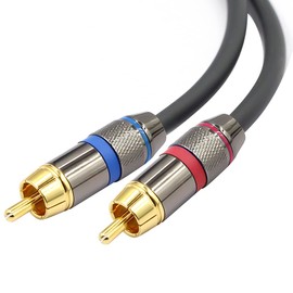 YABEDA 1/4 to RCA Cable,Gold Plated Heavy Duty Dual 1/4 inch TS to Dual RCA Stereo Audio Interconnect Cable - 3.3 feet