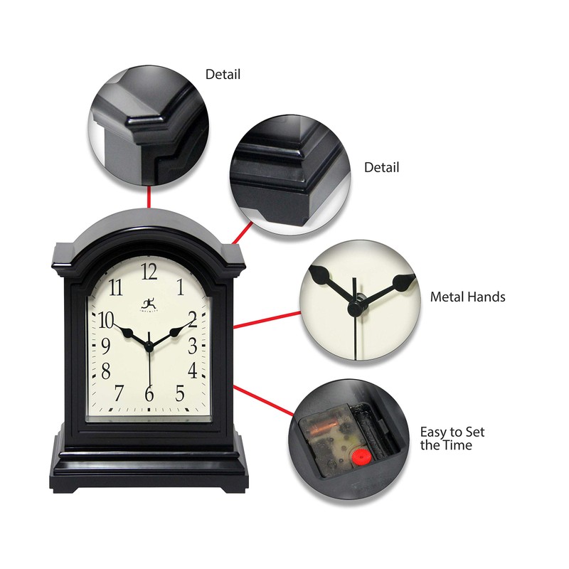 Infinity Instruments Miniature Grandfather Clock for Mantle, Vintage Tabletop Clock
