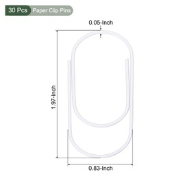 YOKIVE 30 Pcs Paper Clip, Wide Coated Large Clips with Box, Keep Table Neat, Great for Office, Art, Home, Daily Use (White, 2-Inch)