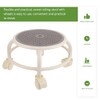 SHOWERORO Taburete Pequeño con Ruedas Gris, Redondo Pedicura y SPA,