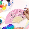 YSJCHEBS 2 Small Hand Fans, 2 Storage Pockets, 2 Brushes,