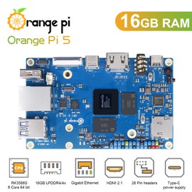 Orange Pi 5 16GB LPDDR4/4X Rockchip RK3588S 8-Core 64 Bit Single Board Computer, Development Board Run Orange Pi/Linux/Ubuntu/Debian/Android OS (16GB)