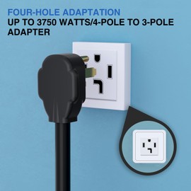 Nilight EV Dryer Adapter Cord 30 Amp to 30Amp 4 Prong 125V/250V 7500 Watt Pure Copper Dryers New Outlet Old Plug Conversion Heavy Duty 10 Gauge Wires 14-30P 10-30R 30M/30F