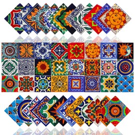 24Pcs Peel and Stick Tile Stickers for Kitchen Bathroom Backsplash Waterproof Traditional Design Wall Decals Easy to Apply DIY Home Decor (Style A, 4 x 4 Inch)