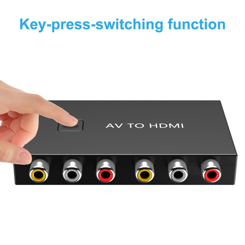 Uzifhdhi 2 Port RCA to HDMI Converter, AV to HDMI