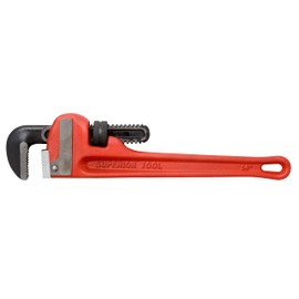 Superior Tool 02814 Heavy Duty Straight Cast-Iron Handled Pipe Wrench 2 Inch Jaw-Fourteen Inch Pipe Wrench with Two Inch Jaw