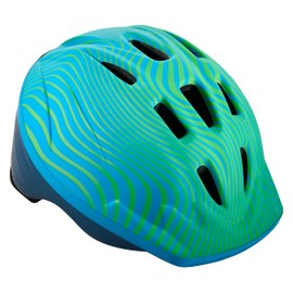 Schwinn Classic Infant Bike Helmet for Boys Girls Age 0-3 Years Old, Suggested Fit 44-50 cm, Dial Fit, Full Range Padding, Lower Molded Shell, Integrated Visor, Blue/Green