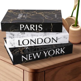 Decorative Books for Home Decor - Set of 3 Faux Coffee Table Books for Modern Home Decoration, Fake Stacked Book Set for Bookshelf, Coffee Table Decor