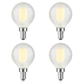Dimmable G16.5 Frosted LED Bulb E12 G16 1/2 LED Candelabra Bulb 25W LED Edison Bulb 4000K Neutral White 200lm 2W G50 LED Globe Bulb for Chandelier, Vanity, Ceiling Fan Light Bulbs, 4 Pack