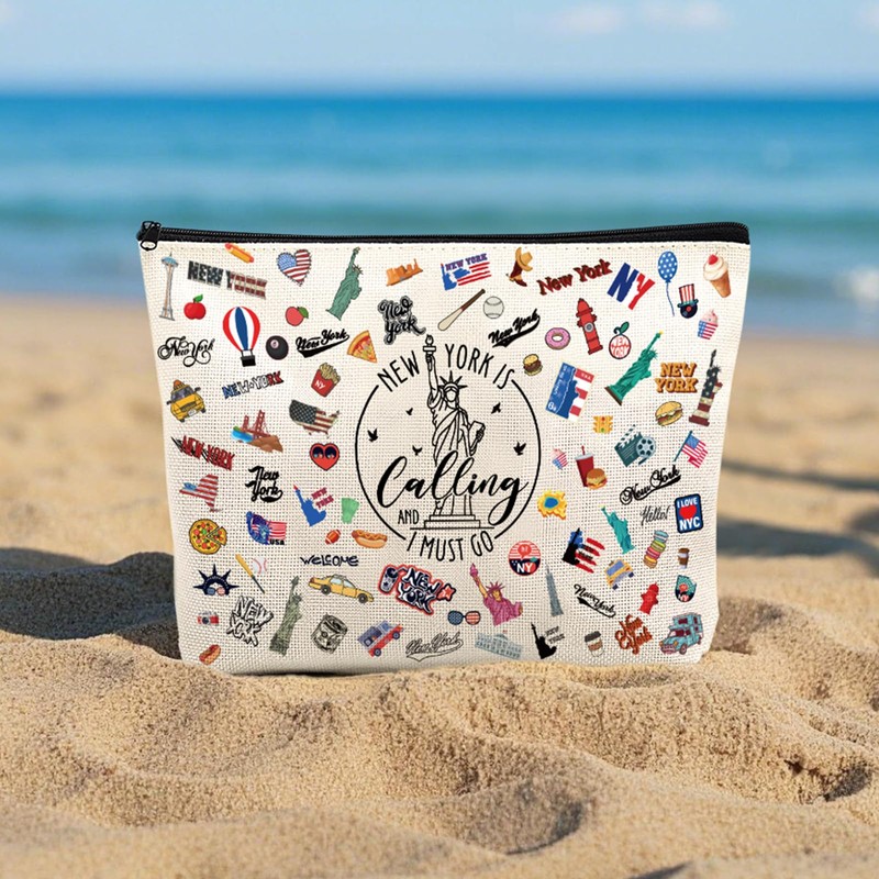 VeloKomo New York Cosmetic Bag - Nyc Souvenirs Gifts Canvas