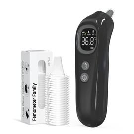 Femometer Familie Digitales Ohr-Thermometer, hochgenaue Ohr-Thermometer für Kinder, Erwachsene und Kleinkinder, 32 Speicher abrufen, 21 Einweg-Sonde Abdeckungen, FSA und HSA förderfähig