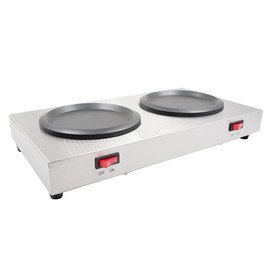 Commercial Coffee Decanter Warm Plate/Stainless Steel Structure with Non-Stick Aluminum Plate Shaped for Standard Decanter/Ideal for Cafe, Break Room, Buffet, Event and Commercial Use (Dual Plate)