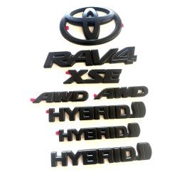 Toyota OVERLAY !! 2019 - 2024 TOYOTA RAV4 XSE AWD HYBRID MATTE BLACK OUT EMBLEMS KIT