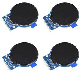 4Pcs 1.28 Inch Round TFT LCD Display Module with GC9A01 Driver 240x240 RGB IPS Screen 4-Wire SPI Interface Arduino Raspberry Pi Compatible Low Power Consumption PCB Board DC 3.3V