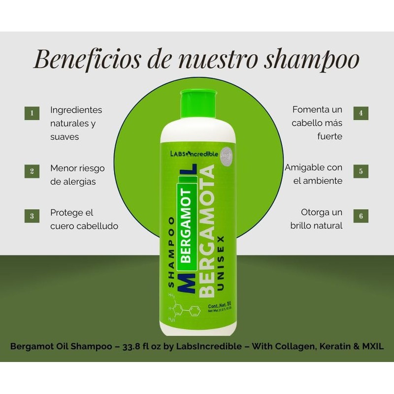 Champú Aceite DE BERGAMOTA 32 fl oz (950ml) CHAMPÚ ACEITE