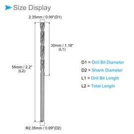 CoCud Micro Drill Bit 2.35 mm Drill Bit Diameter 56 mm Total Length 6542 High Performance Steel Fully Grounding Turning Drill Bit - (Use: for Copper Metal Wood) Pack of 10