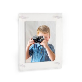 18 x 32 Contemporary Acrylic Floating Frame: Elevate Your Art and Photos in Style - Featuring 19x25mm White Acrylic Standoff for Wall Mounting.