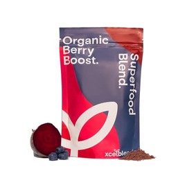 Healthxcel Super Berry Boost Powder 150g 30 Days- Vegan & Organic Certified Supplement | Boosts Immunity, Heart Health & Lowers Stress | Goji, Acai, Beetroot, Reishi, Blackcurrant, Apple, Lucuma