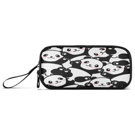 Kcldeci Cute Panda Pencil Case, Black White Pencil Bag Storage Pouch Pen Pencil Marker Stationery Bag Holder for Middle High School College and Office