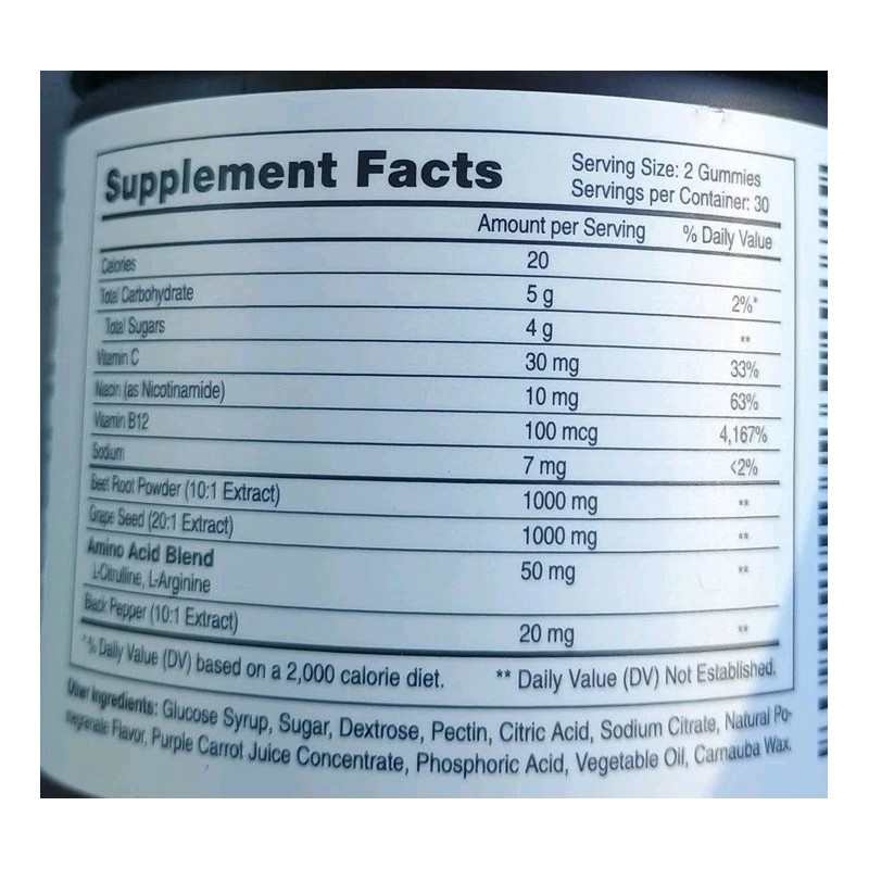 Ascanium Beet Root Gummies 1000mg & Grape Seed Extract 1000mg