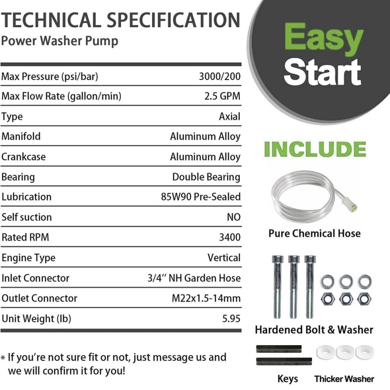 YAMATIC 3000 PSI 7/8" Shaft Vertical Pressure Washer Power Washer